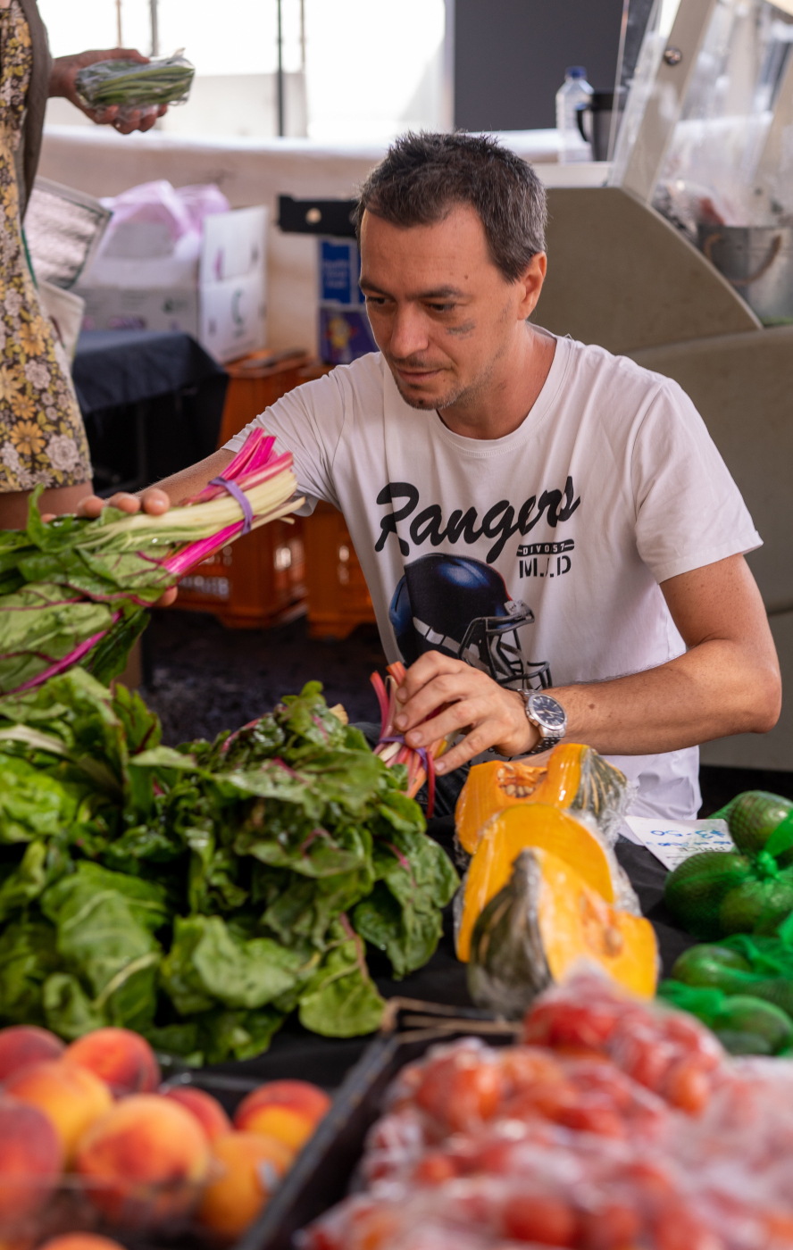 Davide Benati at the market