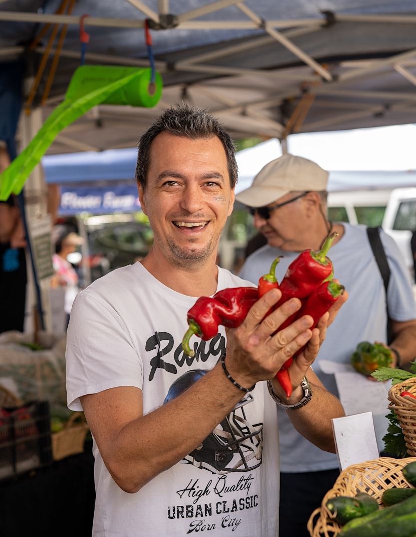 Davide Benati with peppers